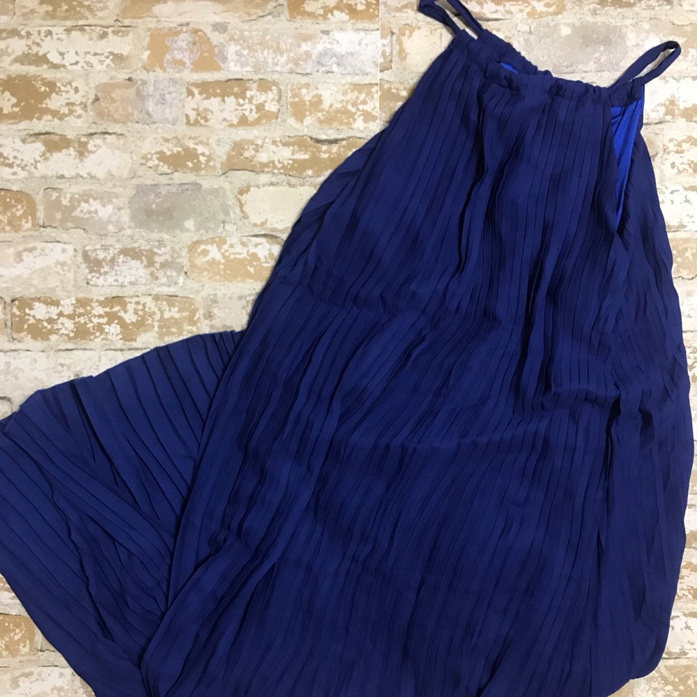 Royal Blue Pleated Maxi Dress